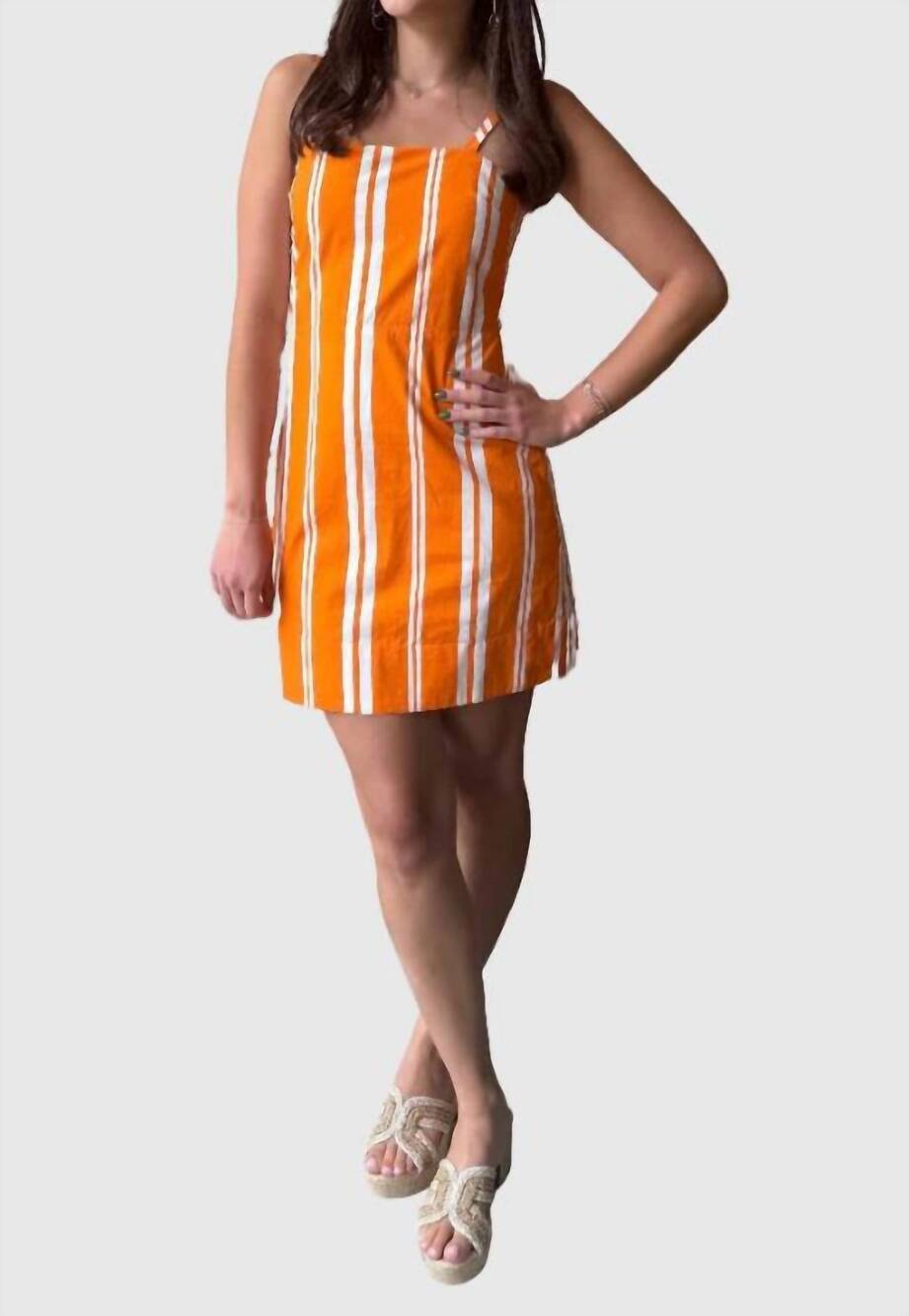 NEW ANNA CATE jarden dress in bright orange stripe